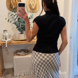MOCK NECK SEAMLESS SHORT SLEEVE CARDIGAN