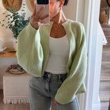 Lime Dropped Shoulder Cardigan
