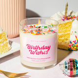 West Clay Birthday Wishes Sprinkle Candle | Vanilla Bday Cake Scented