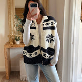 Denver Chunky Vest - Navy/Cream