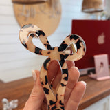 Jumbo Animal Leopard Print Bow Hair Claw Clips