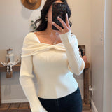 Ivory Front Tied Detail Sweater Top