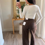 Java Brown Stretch Barrel Jeans