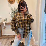 Brown & Yellow Plaid Top