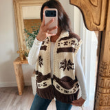 Denver Chunky Vest - Brown/Cream