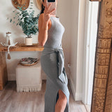 Boat Neck Maxi With Detachable Tie Scarf