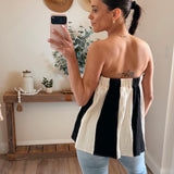 Zaza Woven Striped Tube Top