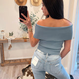 Dusty Blue Veena Top