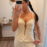 Cream Wood Bead Set - Top Only