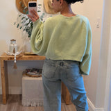 Lime Dropped Shoulder Cardigan