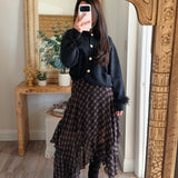 Black Feather Trim Sweater