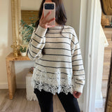 Soho Striped Lace Sweater