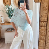 Light Blue Daria Sweater Poncho