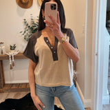 Mocha Relaxed Fit Henley