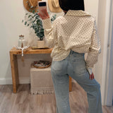 Polka Dot Oversized Button Down Shirt