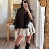 American Girl Knit Cape - Espresso