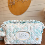 Mrs. Something Blue Bridal Quilted Cosmetic Pouch