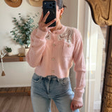 Baby Pink Lace Detail Delilah Cardigan