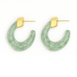 Sahira A3 Kaia Hoops - Beige / Green