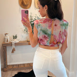 Watercolor Floral Crop Top