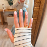 Striped Knit Foldover Off-Shoulder Bodysuit