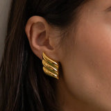 SAHIRA F8 TWO TONE STATEMENT EARRING