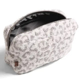 Large Leopard Print Luxury Soft Travel Pouch