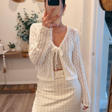 Bethany Crochet Knit Tie Top