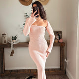 Mauve Sweater Bolero & Midi Tube Top Dress Set