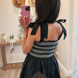 Black Smocked Tiered Maxi Dress