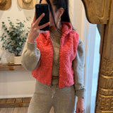 Fluffy Full Zip Cropped Hooded Vest