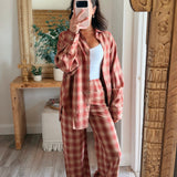 Scarlett Plaid Wide Leg Pants