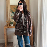 Linette Chocolate Paisley Shawl Cardigan