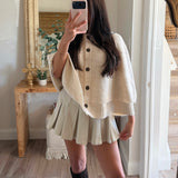 American Girl Knit Cape - Ecru