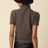 Brown Alani Mock Neck Knit Top
