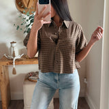 Katie Plaid Cropped Shirt