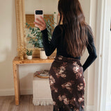Rosalie Floral Lace Trim Midi Skirt