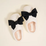 Betty Black Bow Slippers