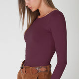 Clean Line Boat Neck Long Sleeve Top