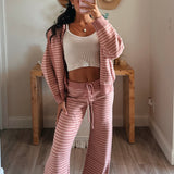 Rose Stripe Hoodie Zip Up