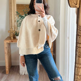 American Girl Knit Cape - Ecru