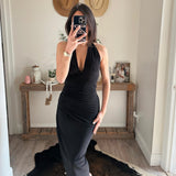 V-Neck Slit Dress