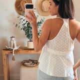 Elena Ruffle Tie Top