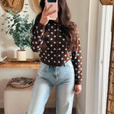 Callie Polka Dot Cropped Cardigan