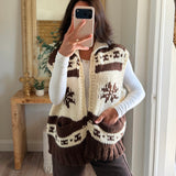 Denver Chunky Vest - Brown/Cream