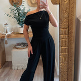 Ruched One Shoulder Top and Balloon Pants Set