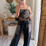 Saratoga Striped Patterned Washed Sweats