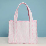 Quilted Floral Mini Tote Bag