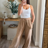Mineral Washed Crinkle Cotton Parachute Pants