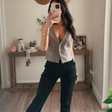 PLAID CROPPED VEST